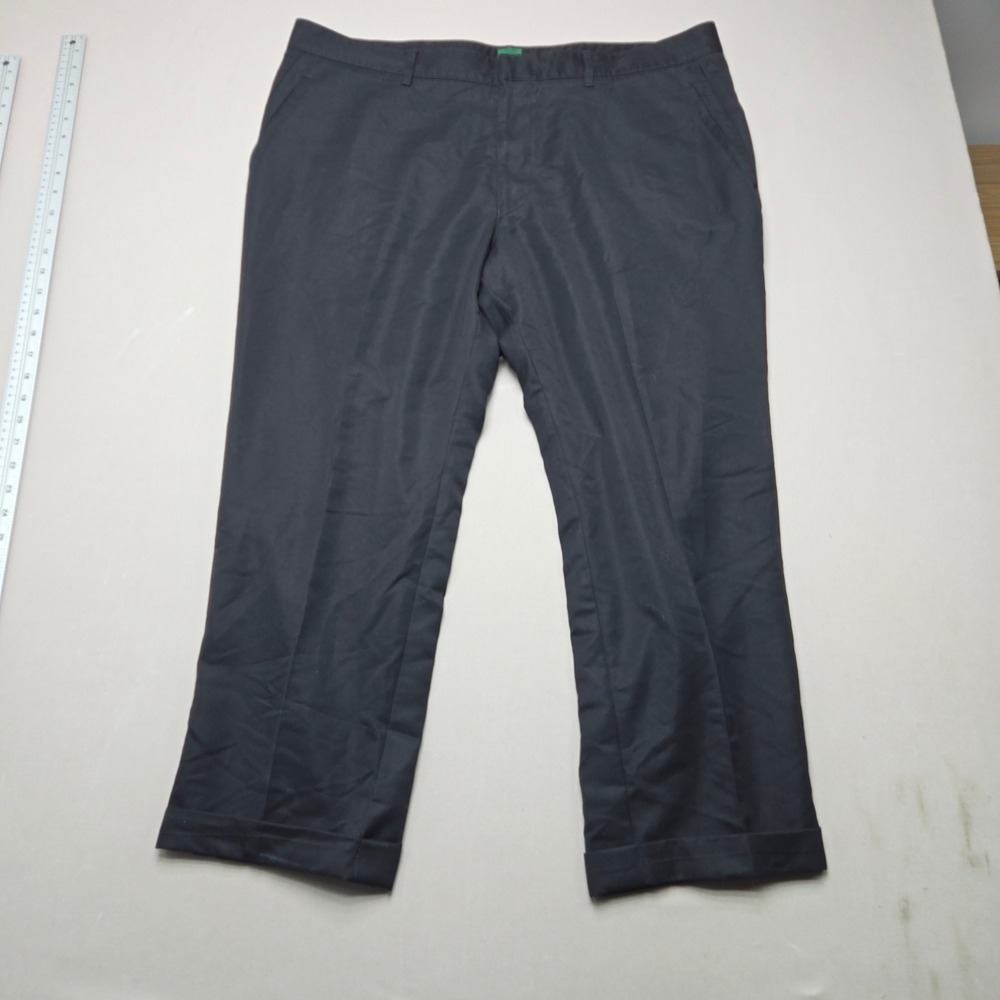 Hugo Boss Tacey Trousers Flat Front Cuffed Dark Navy Blue Mens 58 42x30